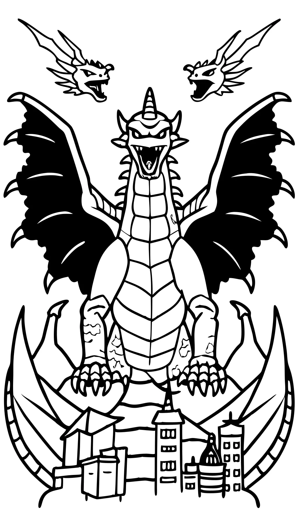 coloriage king ghidorah